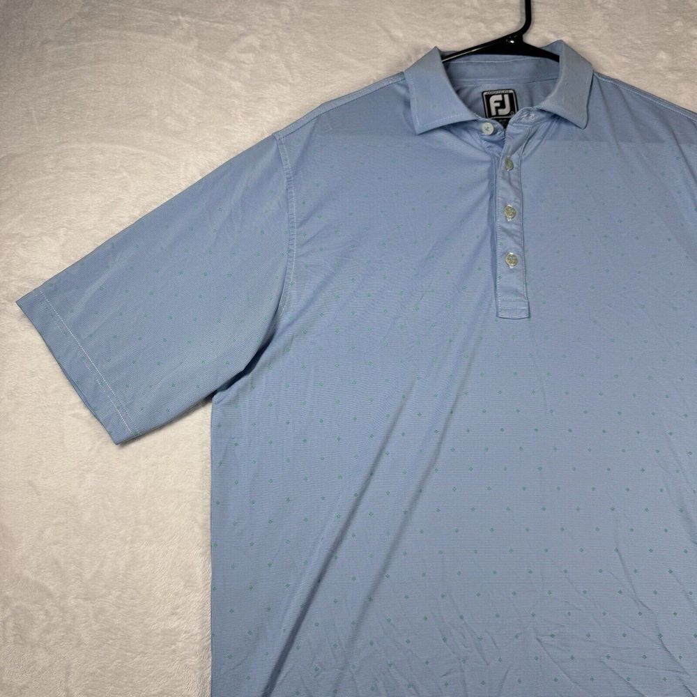 Footjoy Polo Performance Golf Polo Mens Size Large‎ Short Sleeve Polka Dot - Picture 3 of 14